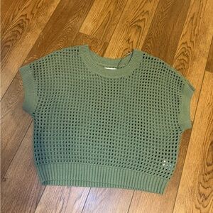 Sonoma Sage Green Knit Crop Top Sweater